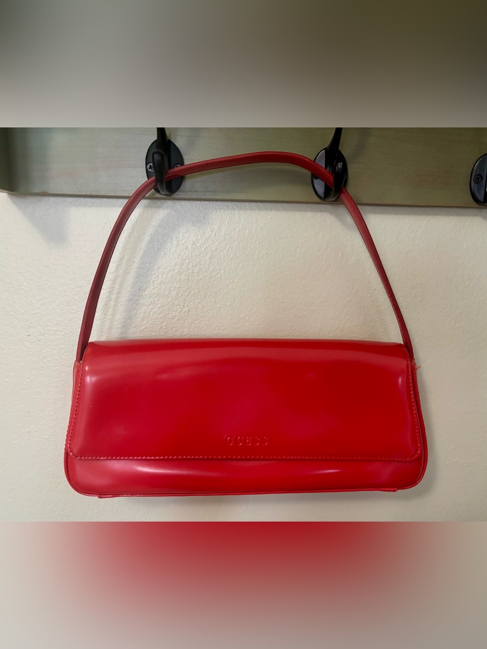 Guess Red Patent Shoulder Clutch - Picture 2 of 10